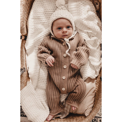 Collared Chunky Rib Lounge Suit - Acorn