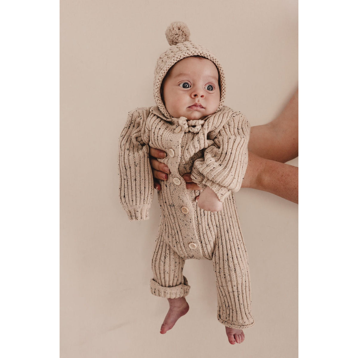 Collared Chunky Rib Lounge Suit - Speckle