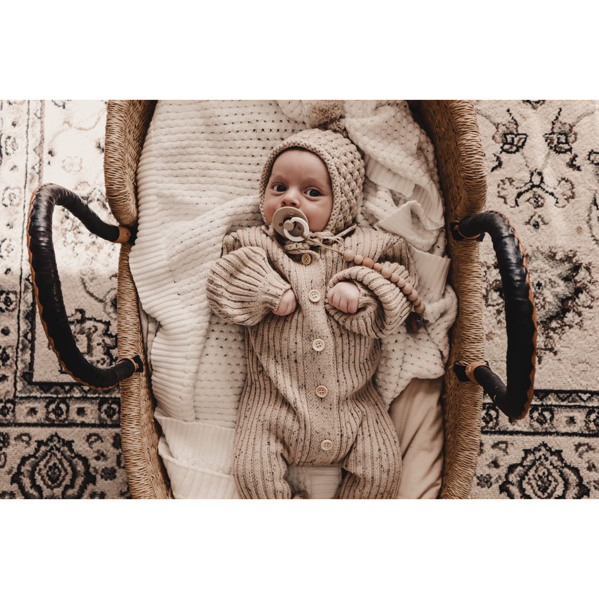 Collared Chunky Rib Lounge Suit - Speckle