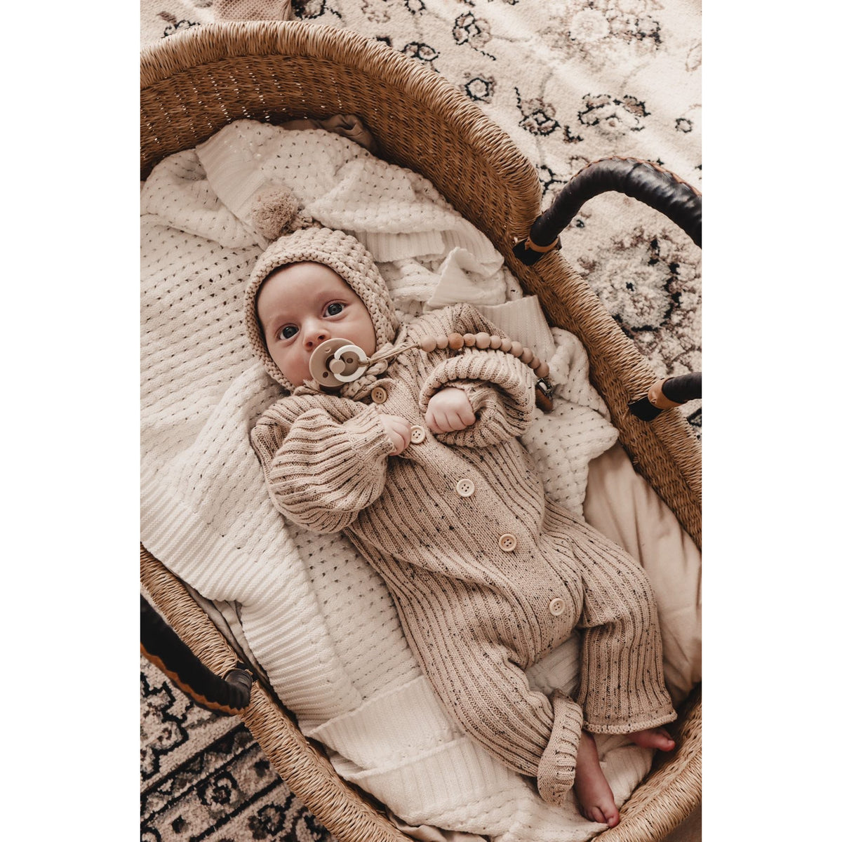 Collared Chunky Rib Lounge Suit - Speckle