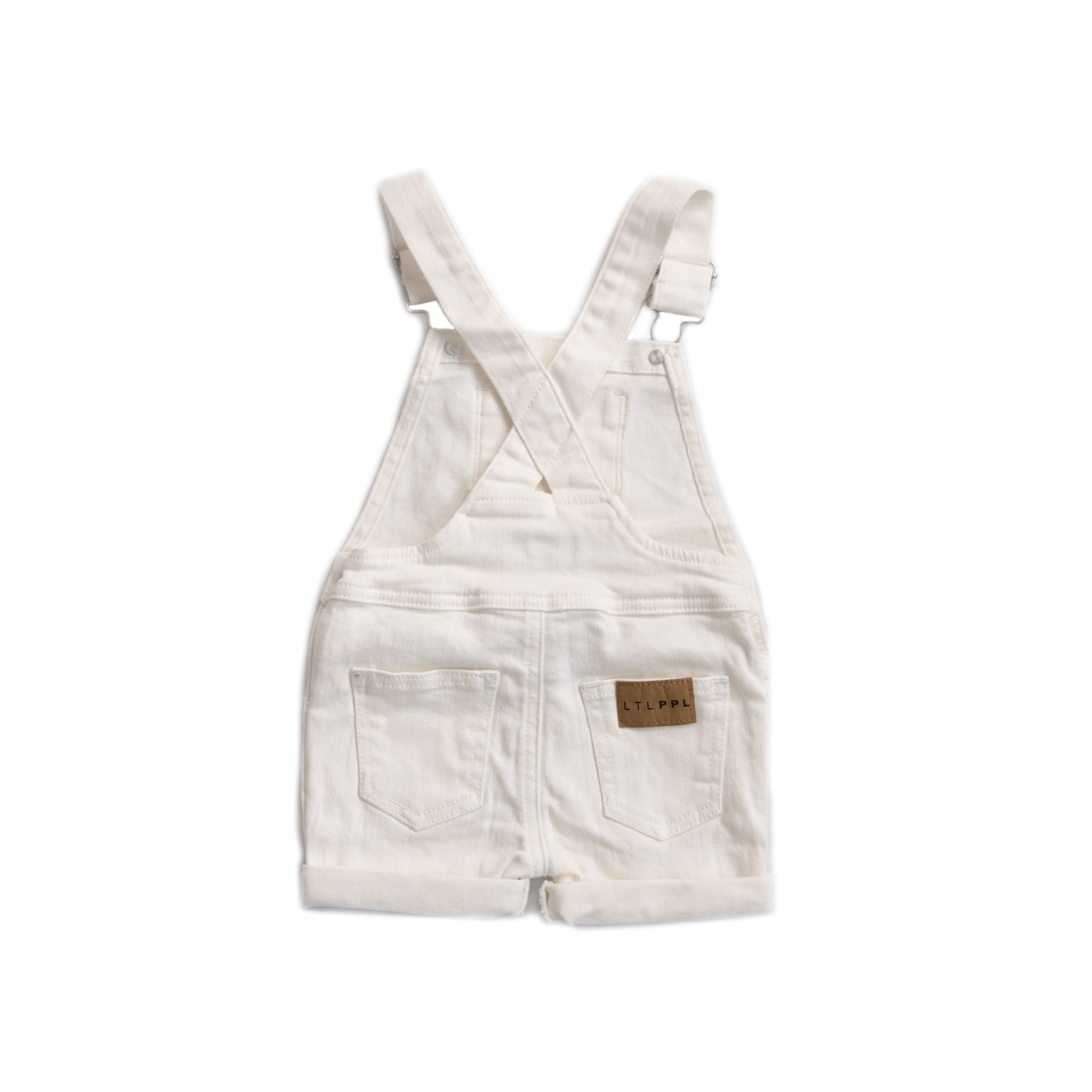 overall shorts in cream