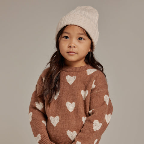 knit pullover || hearts