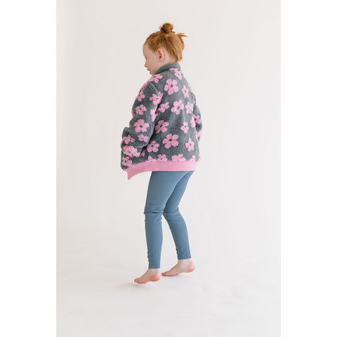 Flower Power Fleece Jacket in Pink