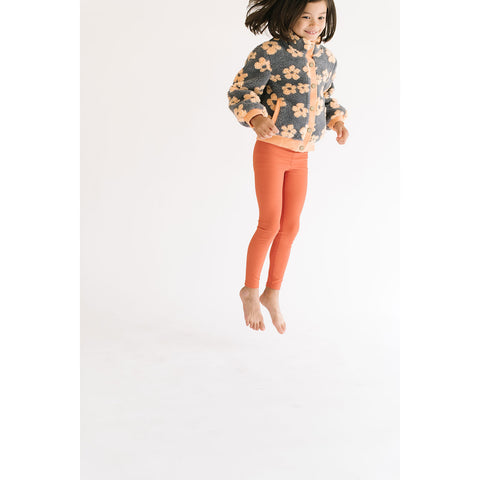 Flower Power Fleece Jacket in Melon