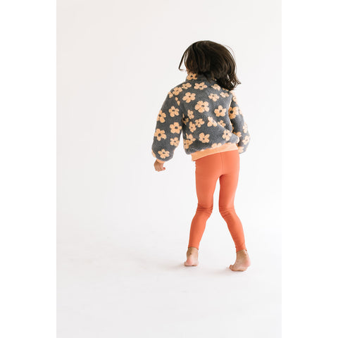 Flower Power Fleece Jacket in Melon