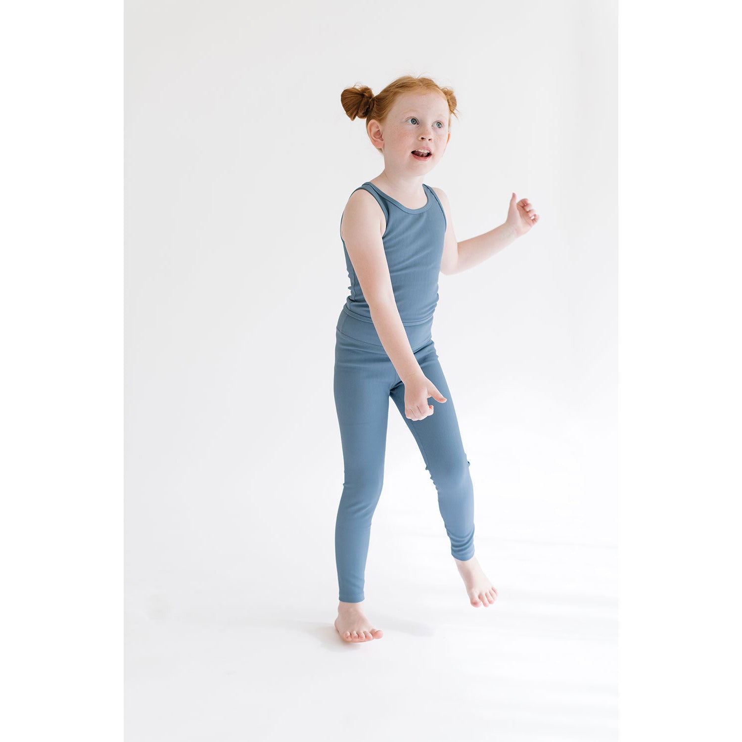 Sporty Ribbed Leggings in Cornflower