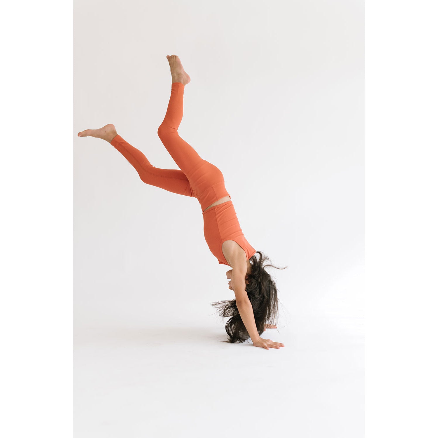 Sporty Ribbed Leggings in Persimmon