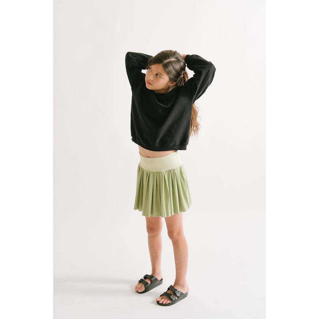 Pleated Court Skort in Lime
