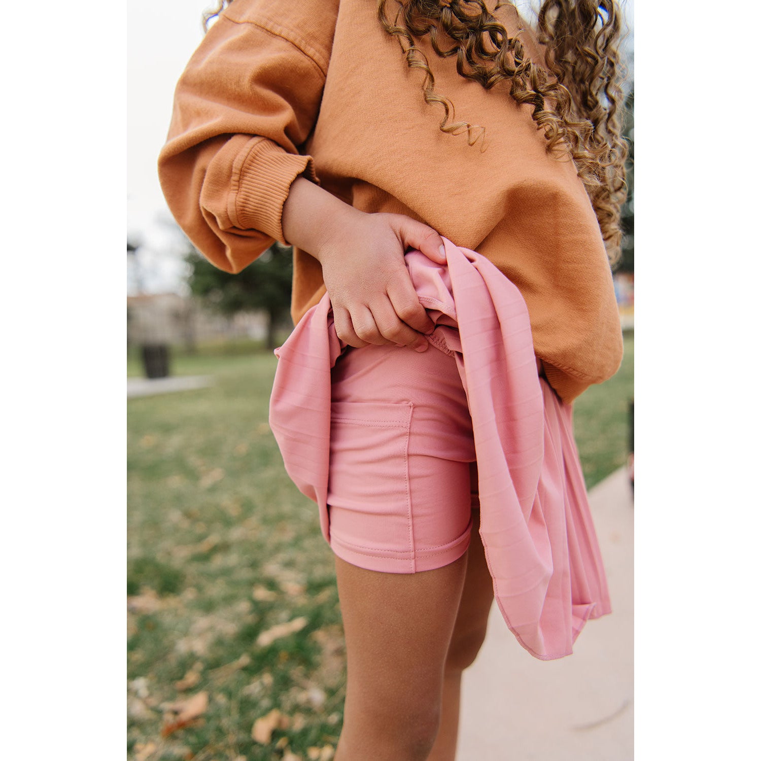 Pleated Court Skort in Rose