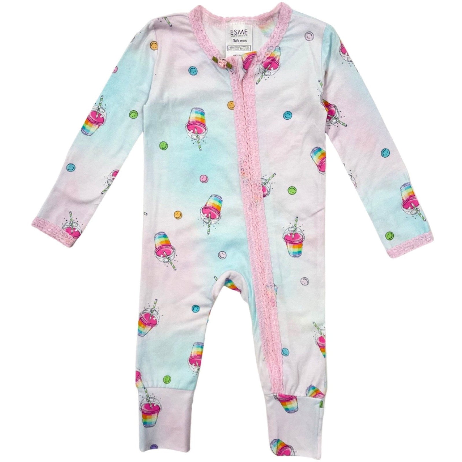 sherbert smoothie lace trim flip footie