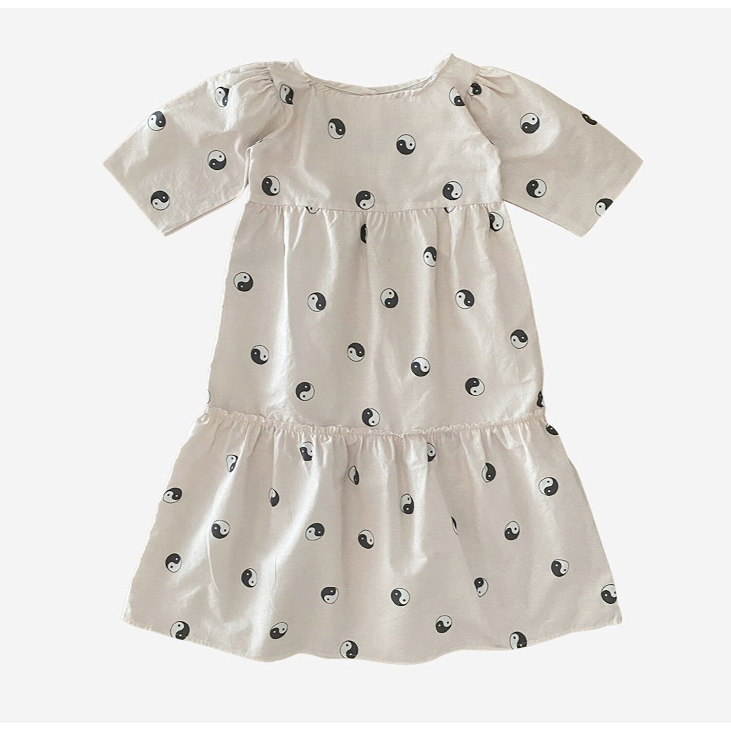 ying yang puff sleeve dress