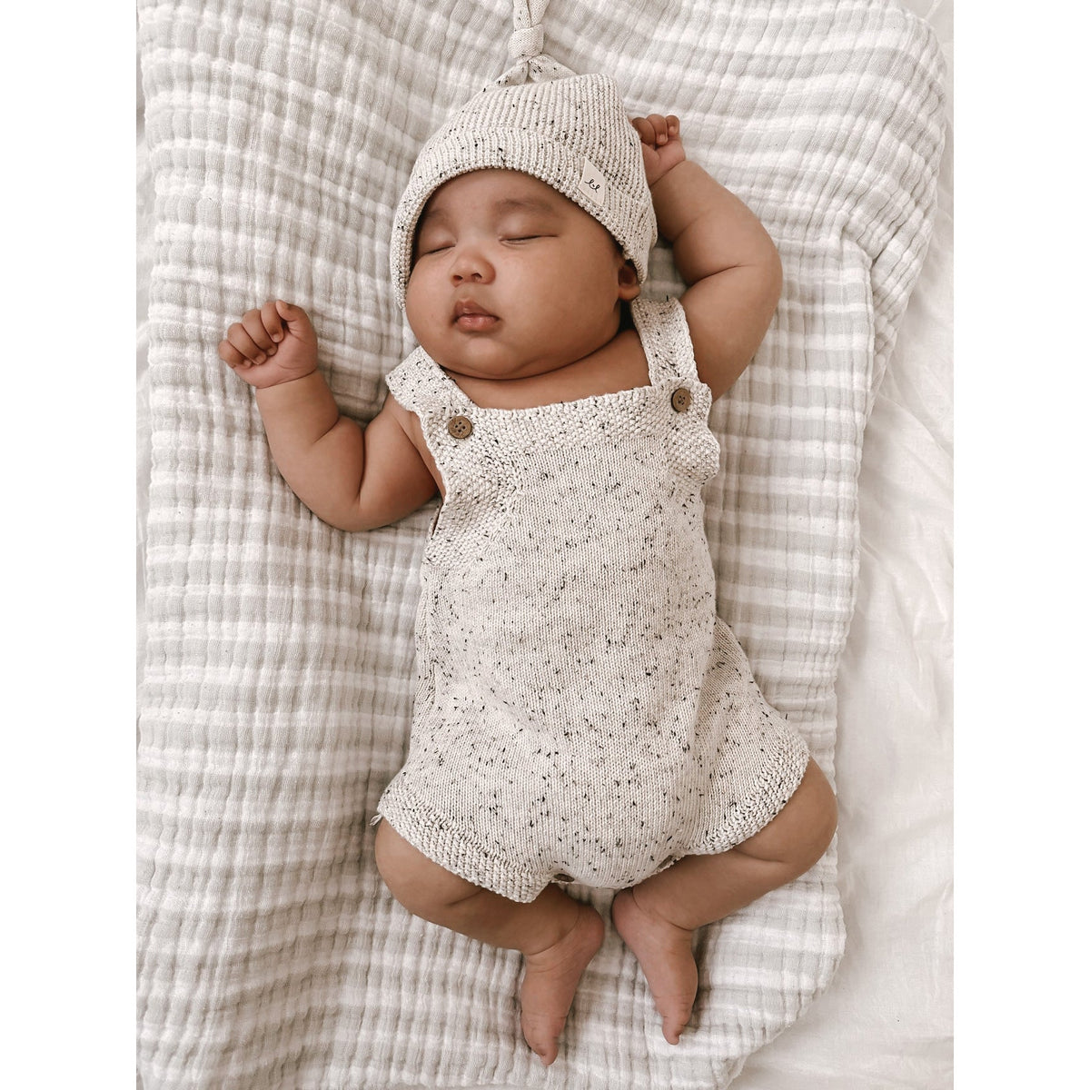 Luna + Luca Novelty Knit Romper - Black Speckle