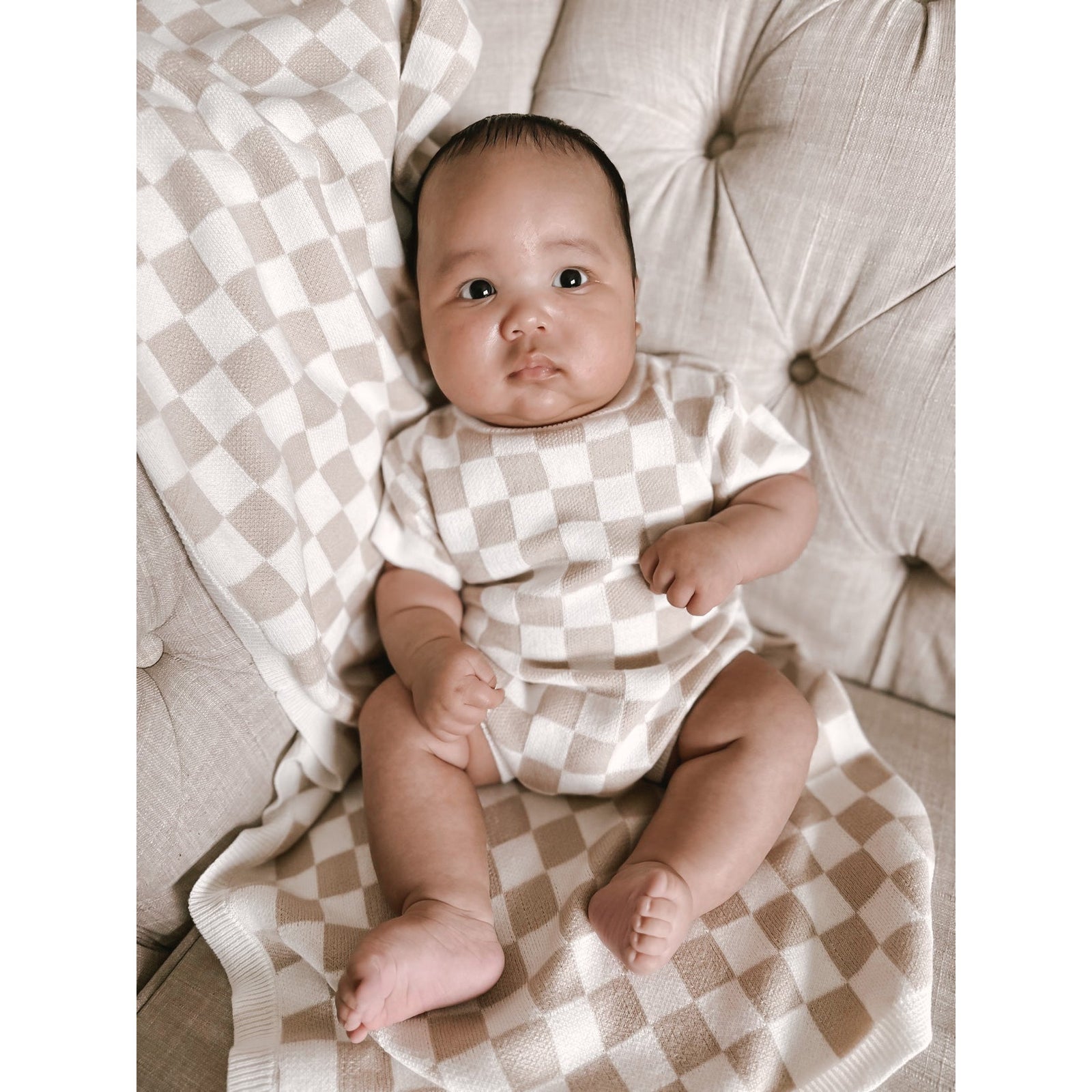 Luna + Luca Checkered Romper