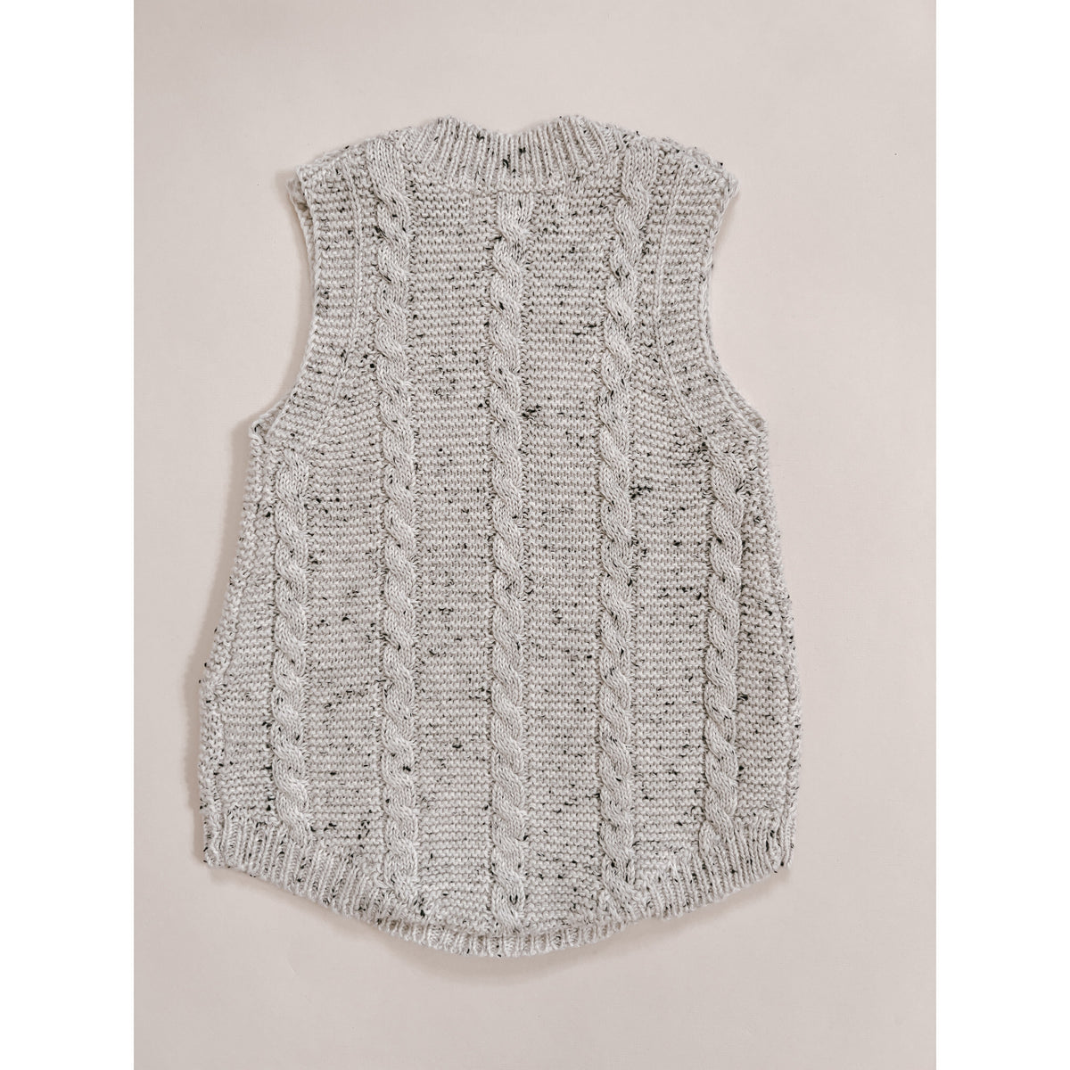 Luna + Luca Cable Knit Summer Romper - Black Speckle