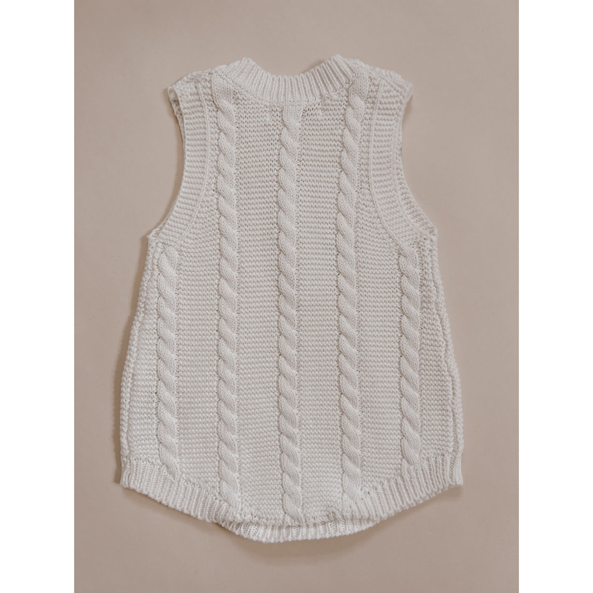 Luna + Luca Cable Knit Summer Romper - White