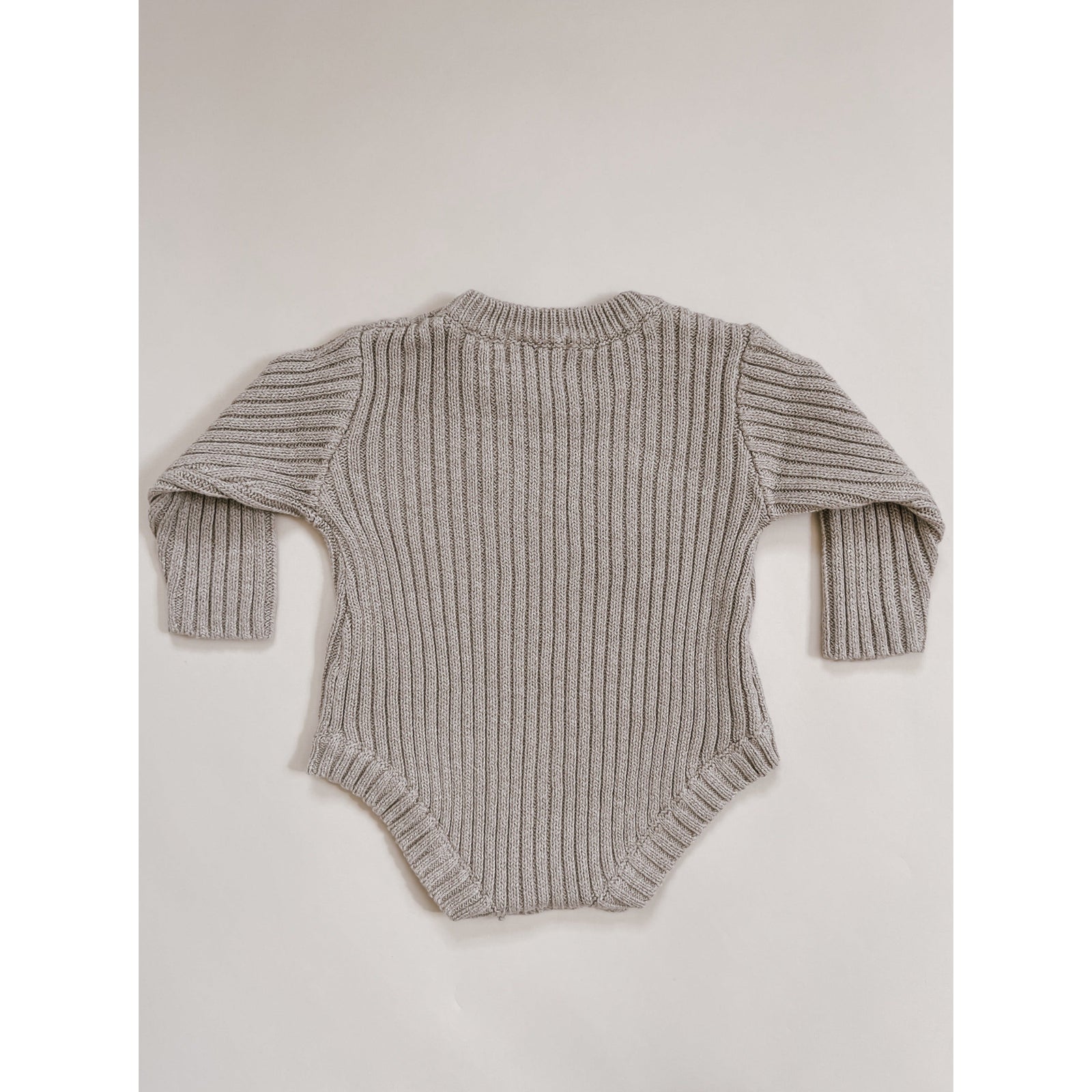 Luna + Luca Chunky Rib Romper - Heather Beige