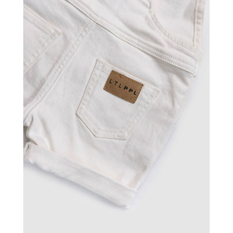 overall shorts in cream