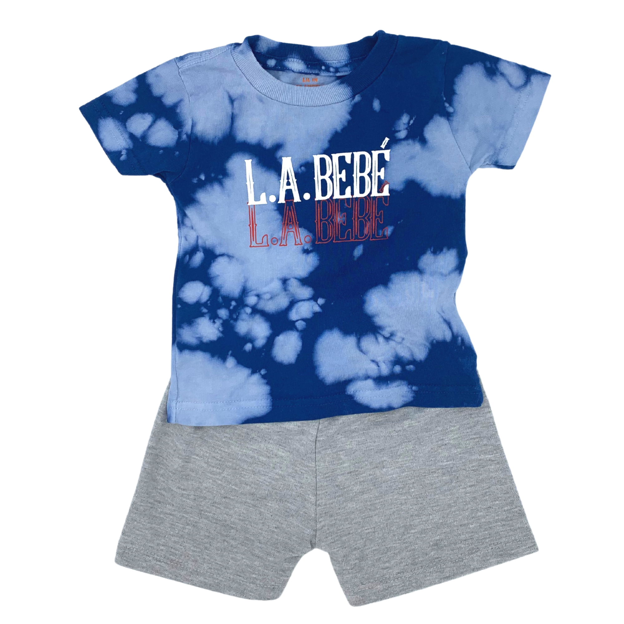 L.A. BEBÉ blue tie dye tee