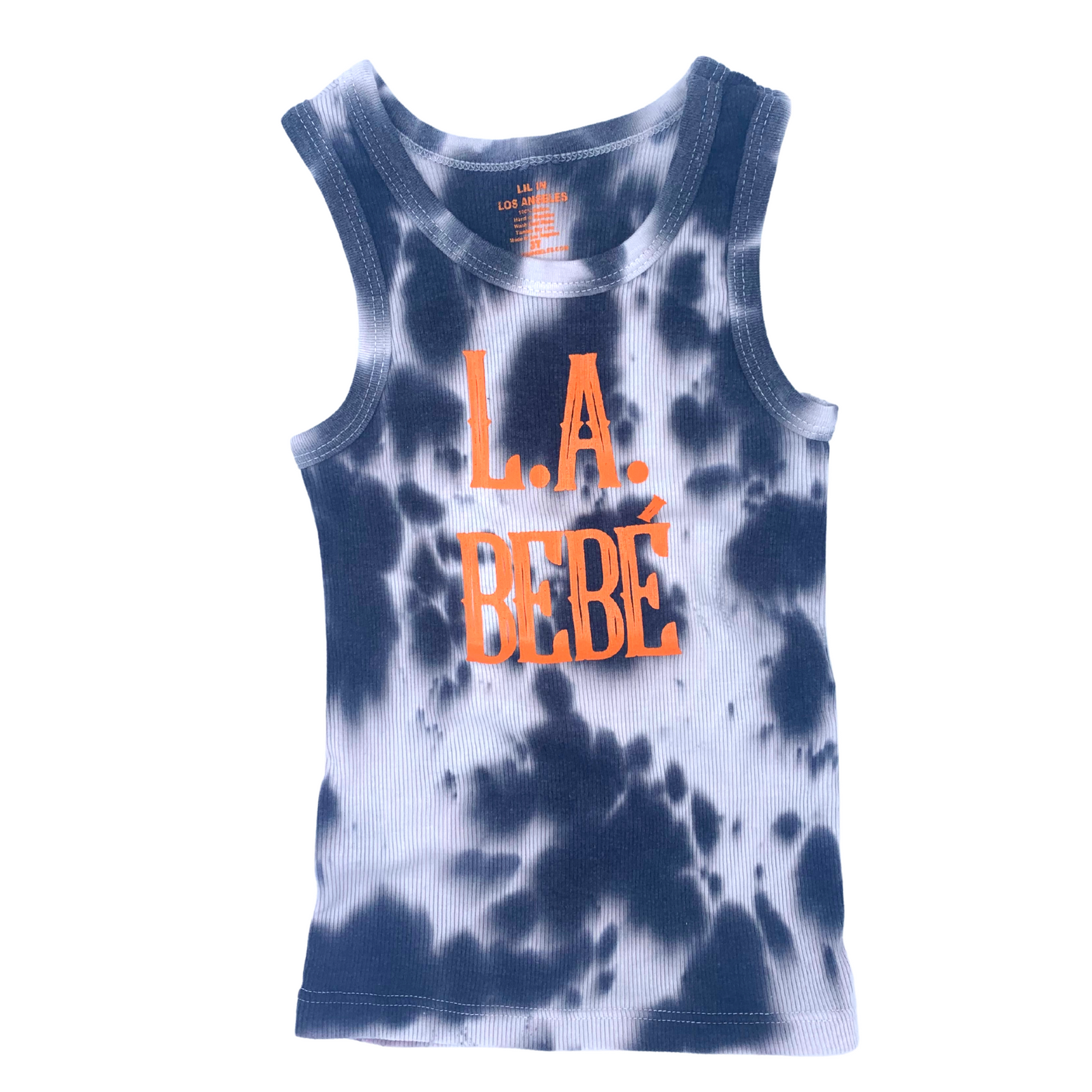 L.A. BEBÉ orange & black tie dye tank