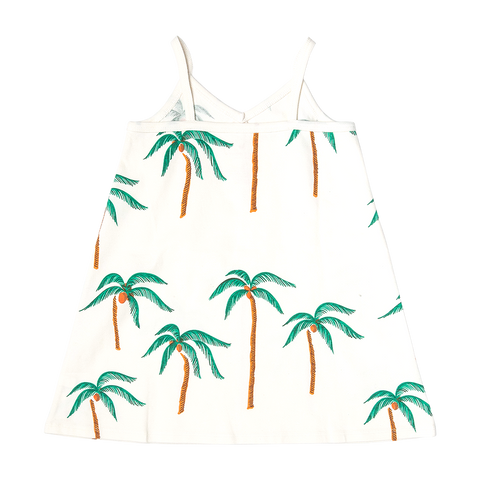 cream palm trees dress