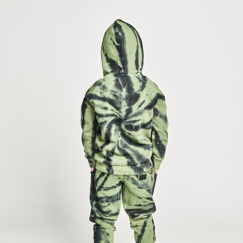 time wrap hoodie in green dye