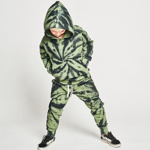 time wrap hoodie in green dye