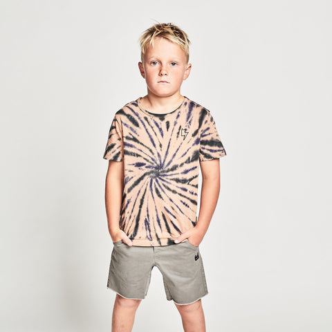 splatt short sleeve tee in fawn tie dye