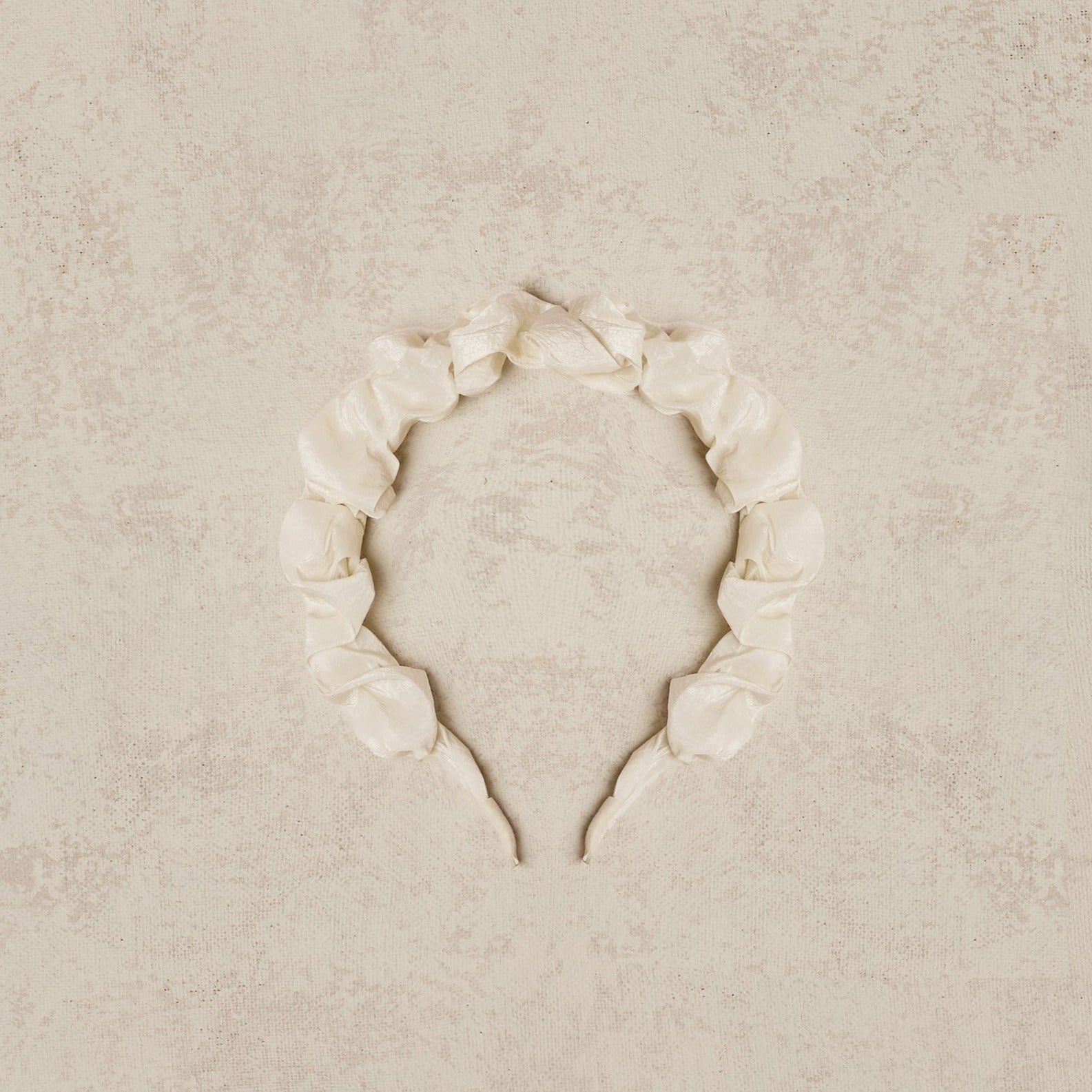 gathered headband | ivory organza
