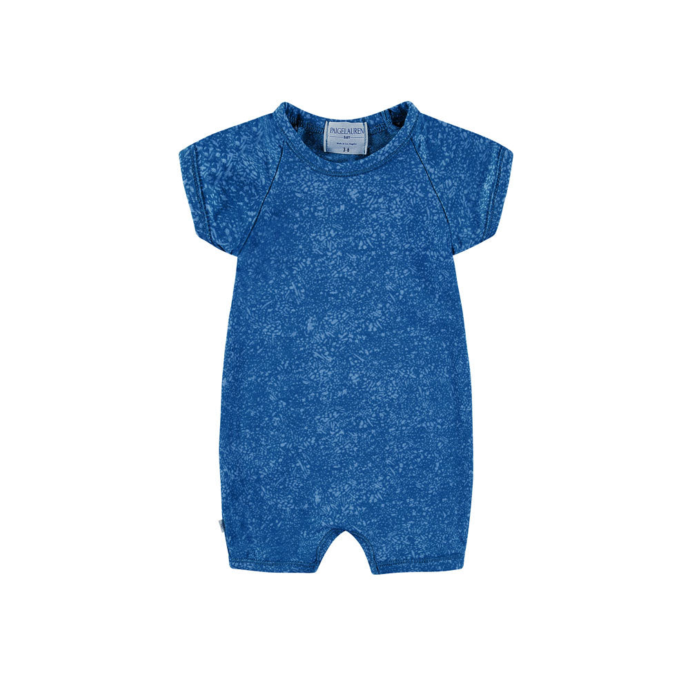 Baby Ultra Soft French Terry Burnout Raglan S/S Short Romper-Sparkle