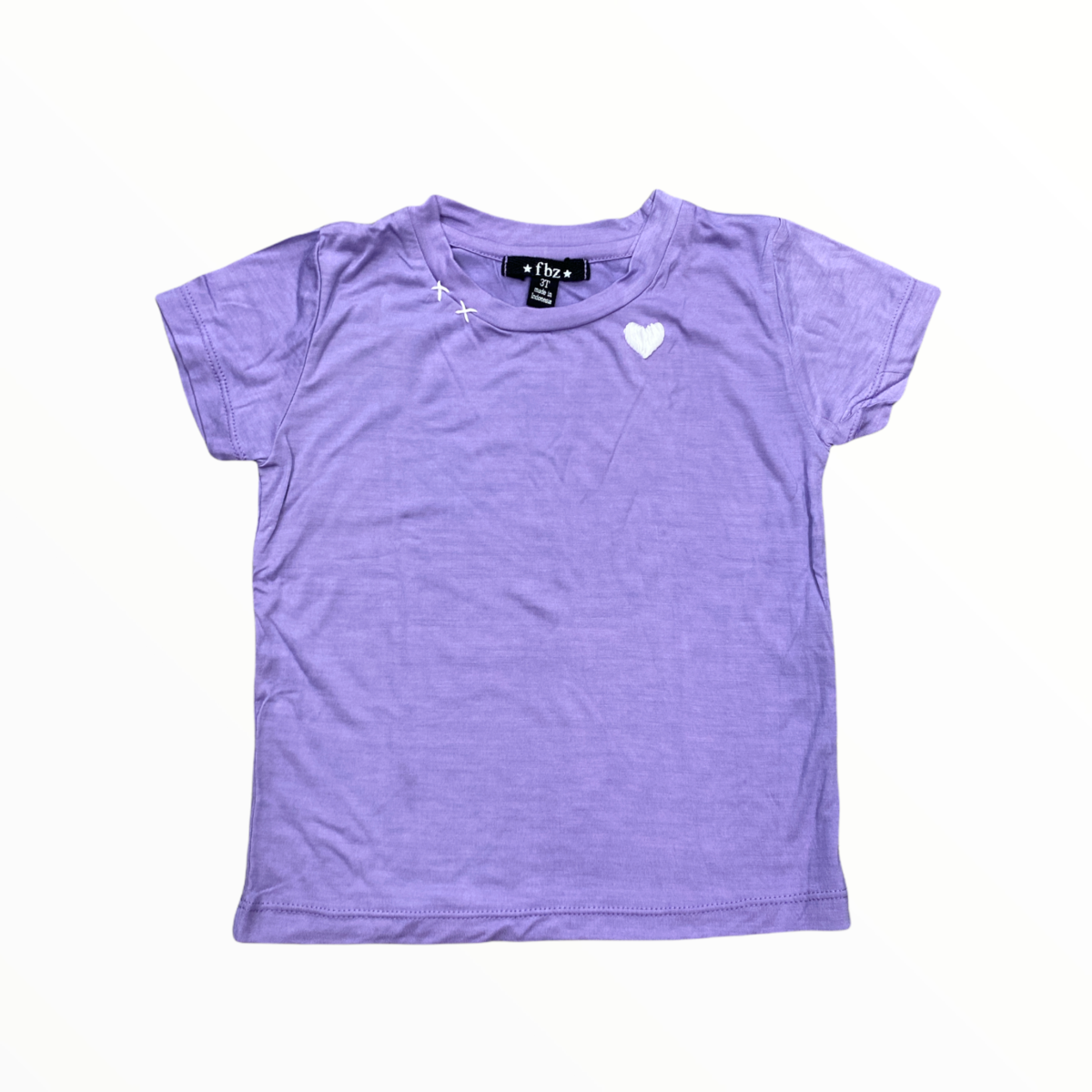 PREORDER embroidered heart tee in purple