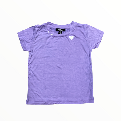 PREORDER embroidered heart tee in purple