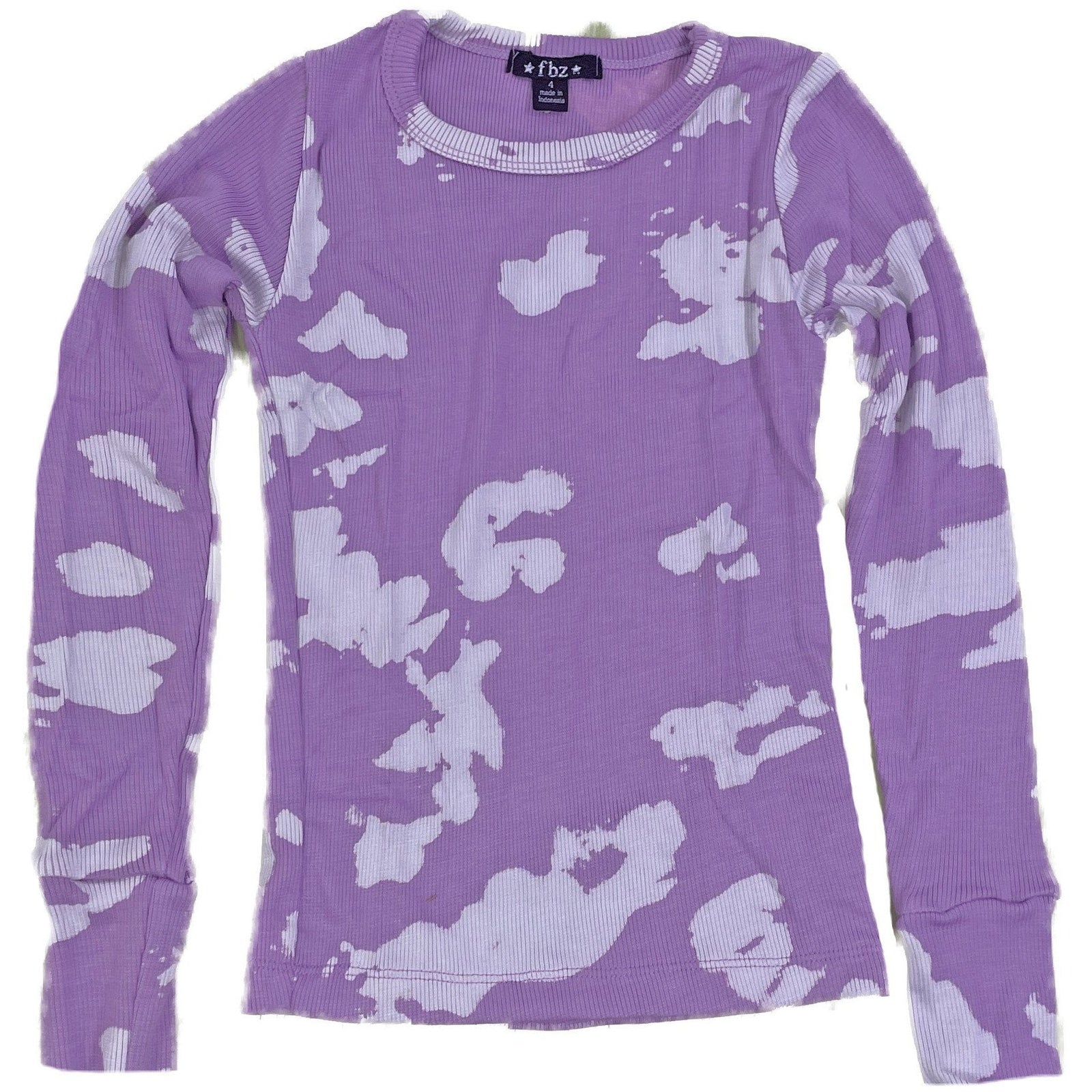 PREORDER ribbed bleach l/s top in purple