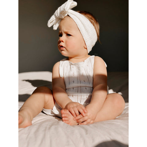 Luna + Luca Pointelle Romper - White