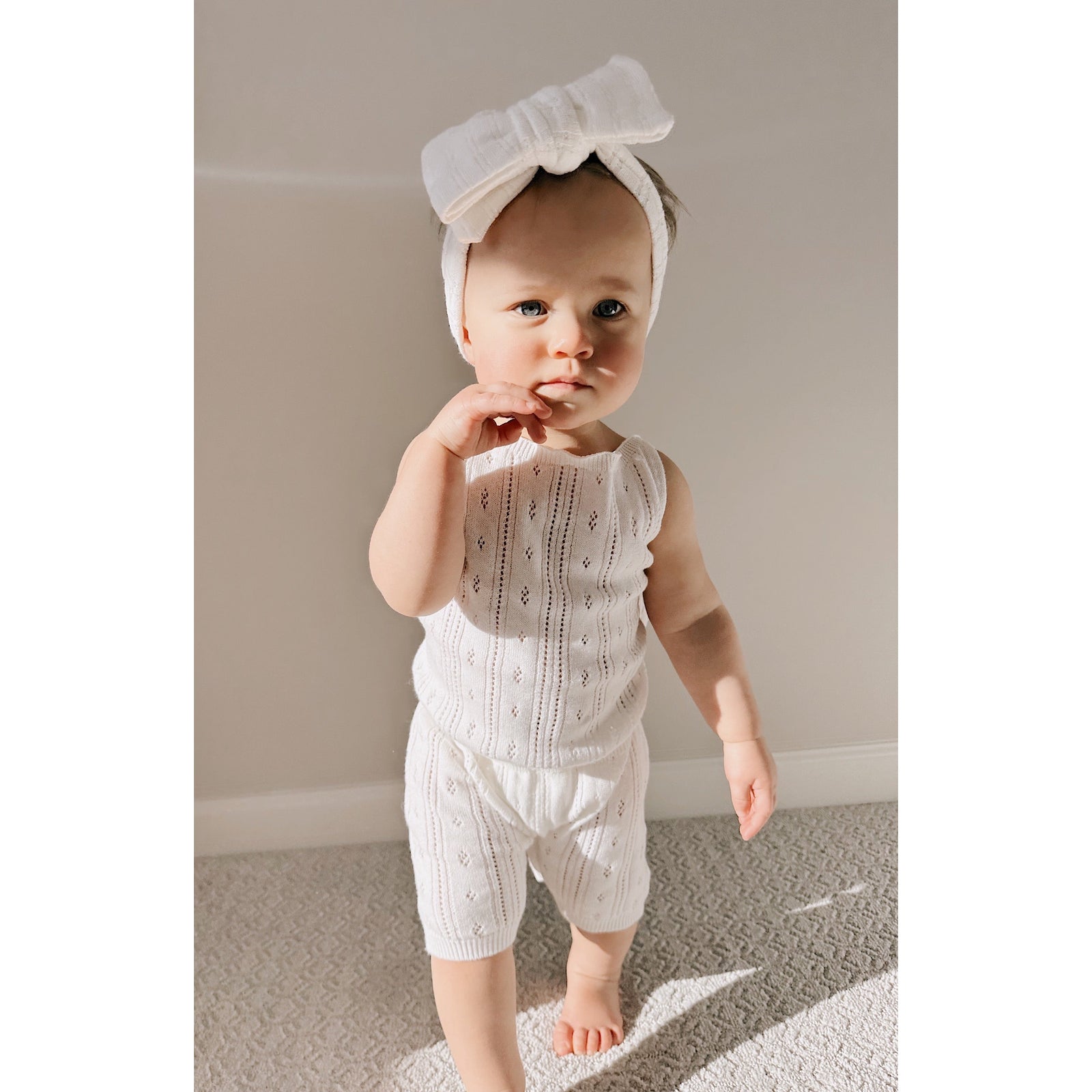 Luna + Luca Pointelle Romper - White