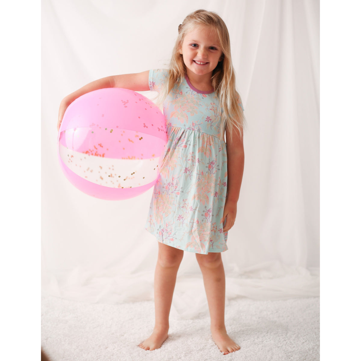 Summer Florals Aqua Dress