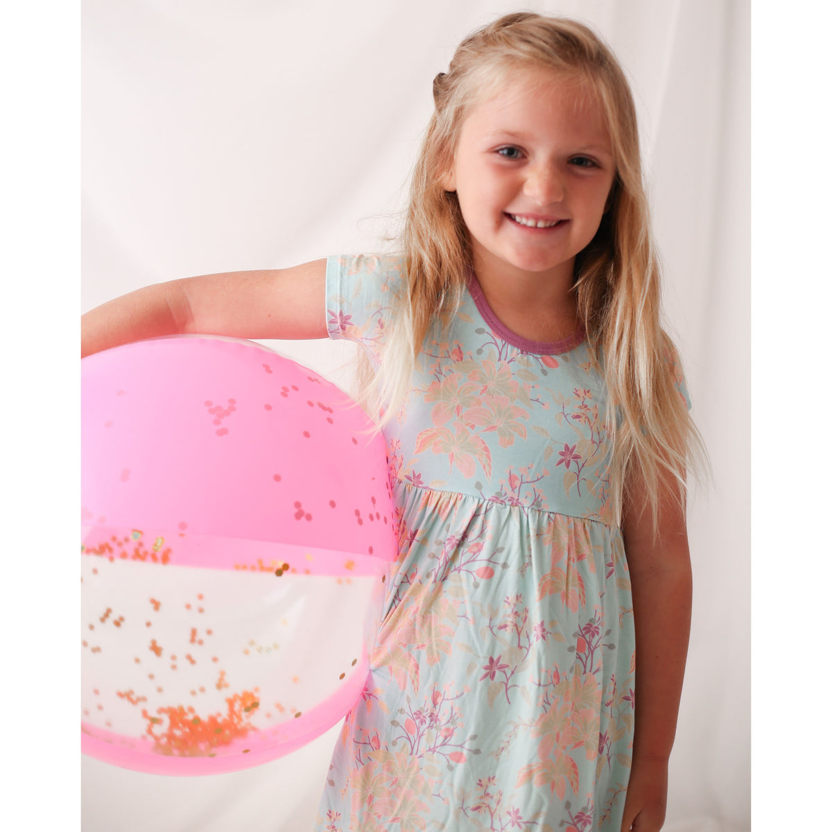 Summer Florals Aqua Dress