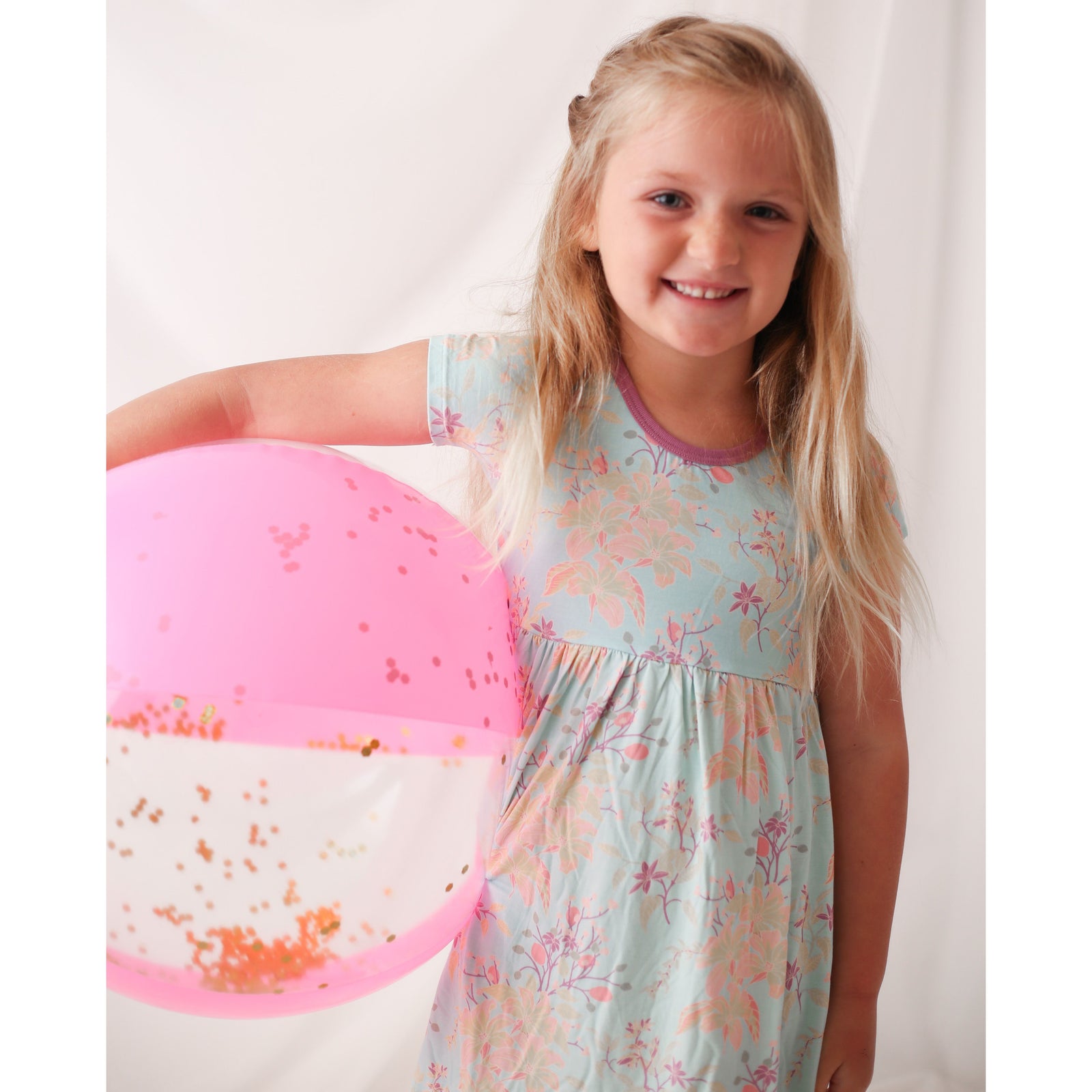Summer Florals Aqua Dress