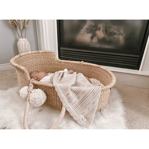 Pointelle Baby Blanket - Beige