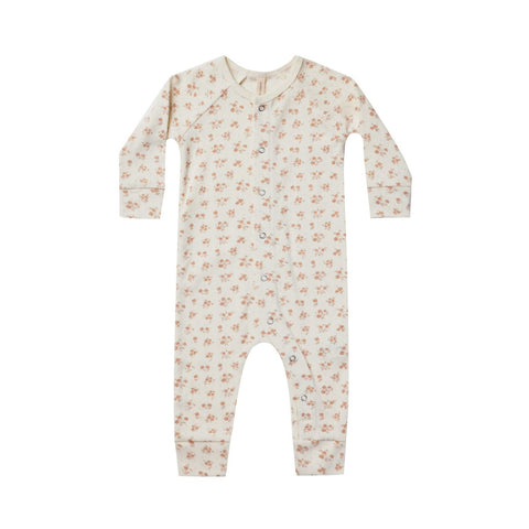 pointelle long john | blush floral