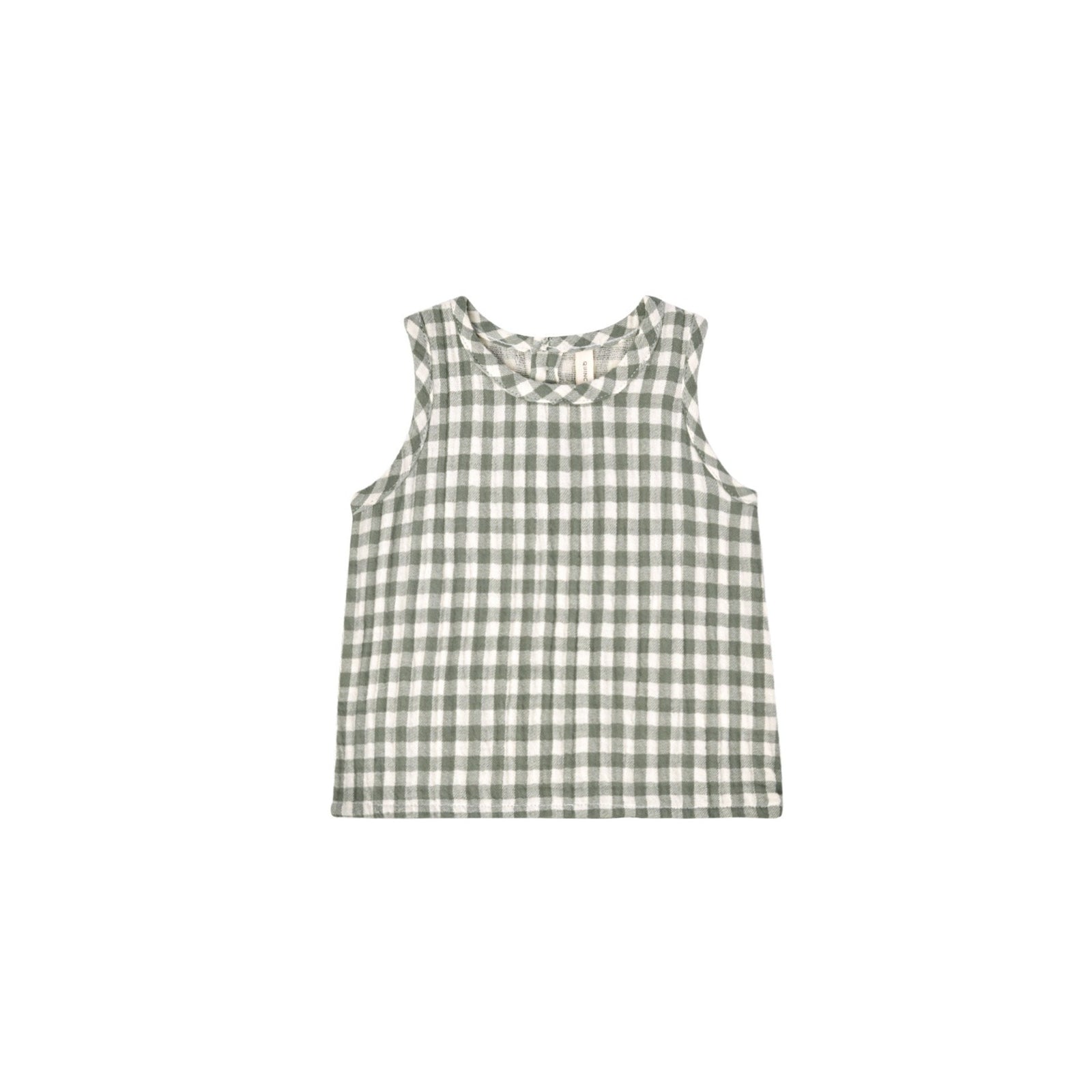 woven tank | sea green gingham