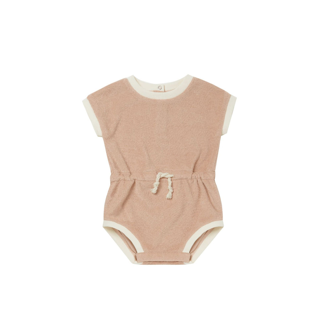 terry retro romper in blush