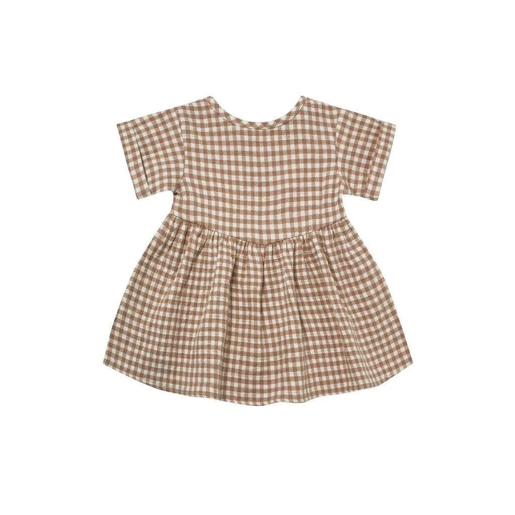 brielle dress in cocoa gingham