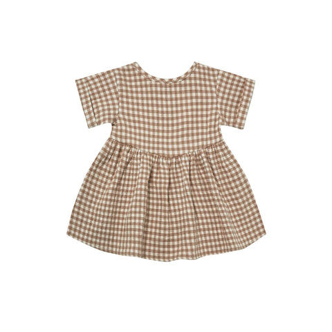 brielle dress in cocoa gingham