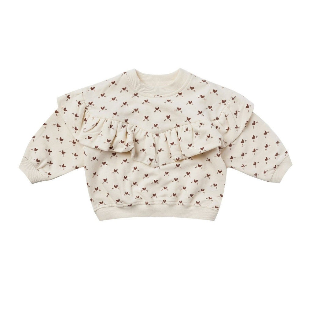 ruffle fleece sweatshirt | hearts