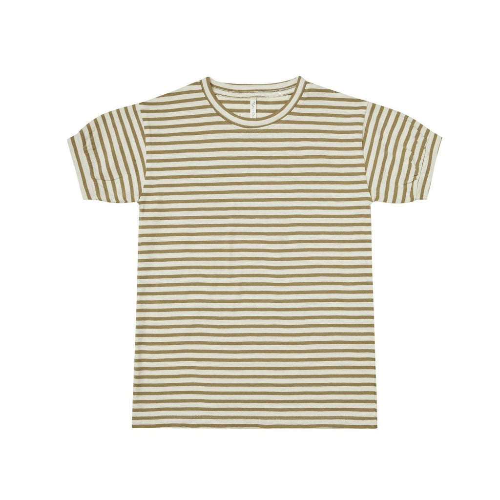 jersey shirt dress || olive stripe