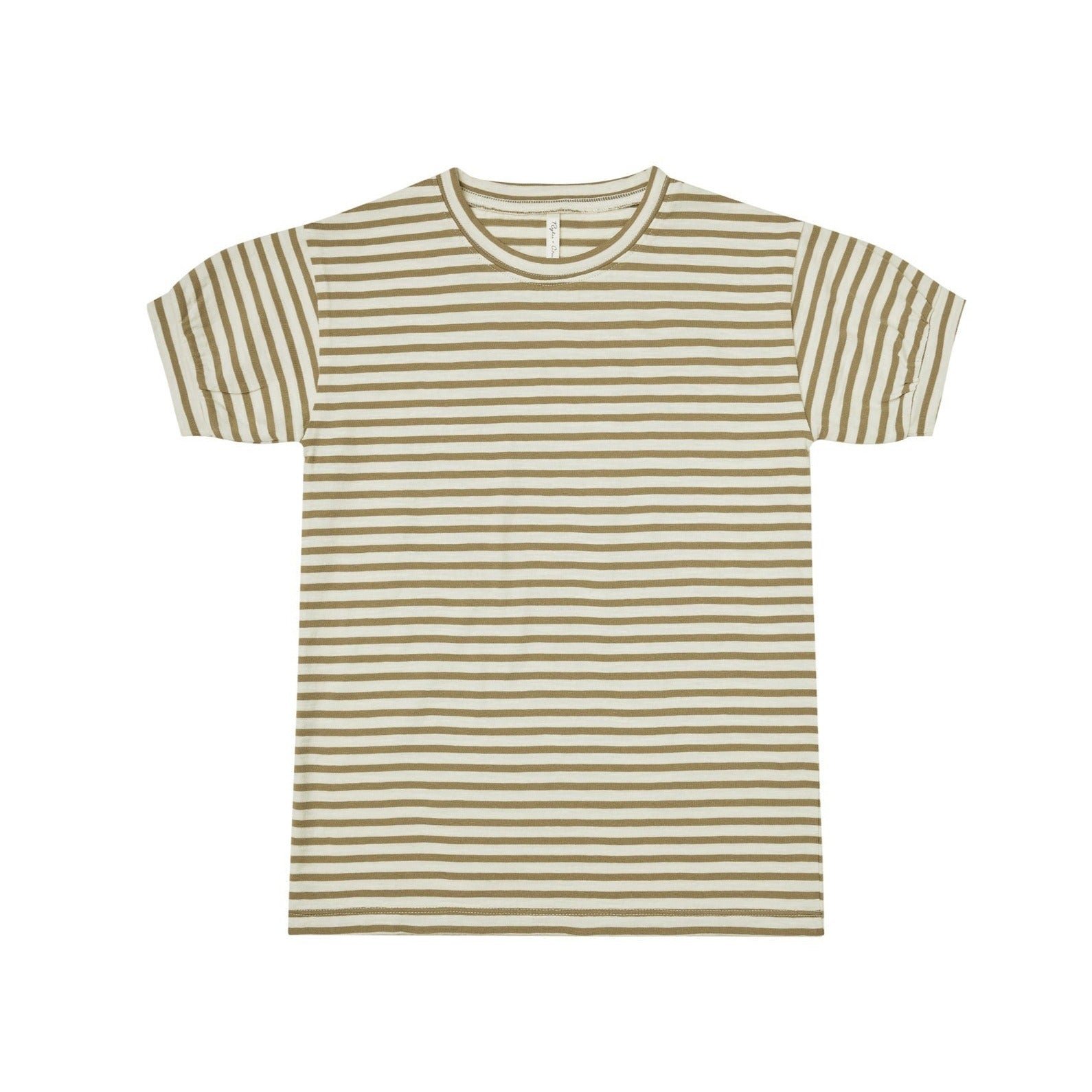 jersey shirt dress || olive stripe