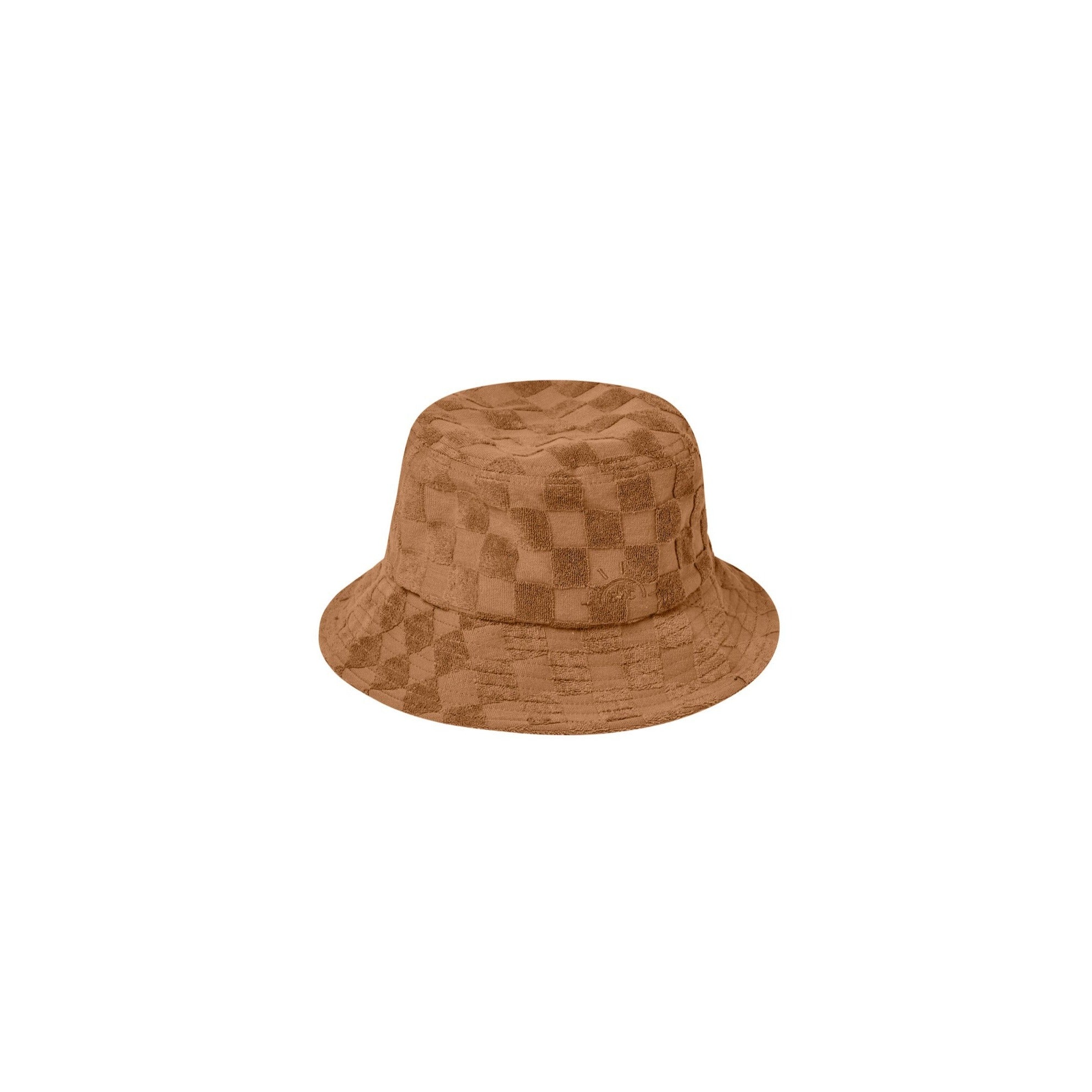 terry bucket hat || camel check