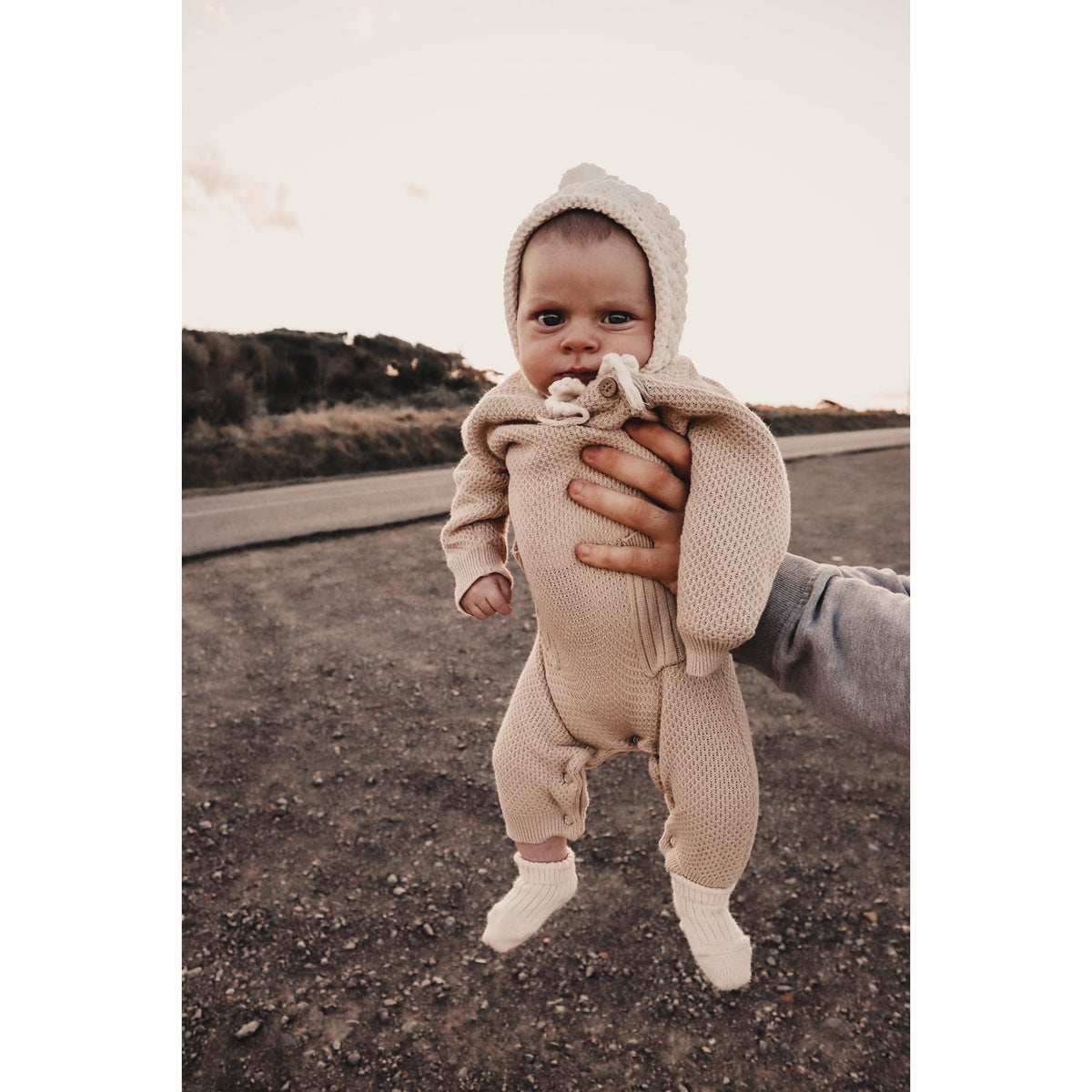 Rib Pocket Jumpsuit - Beige