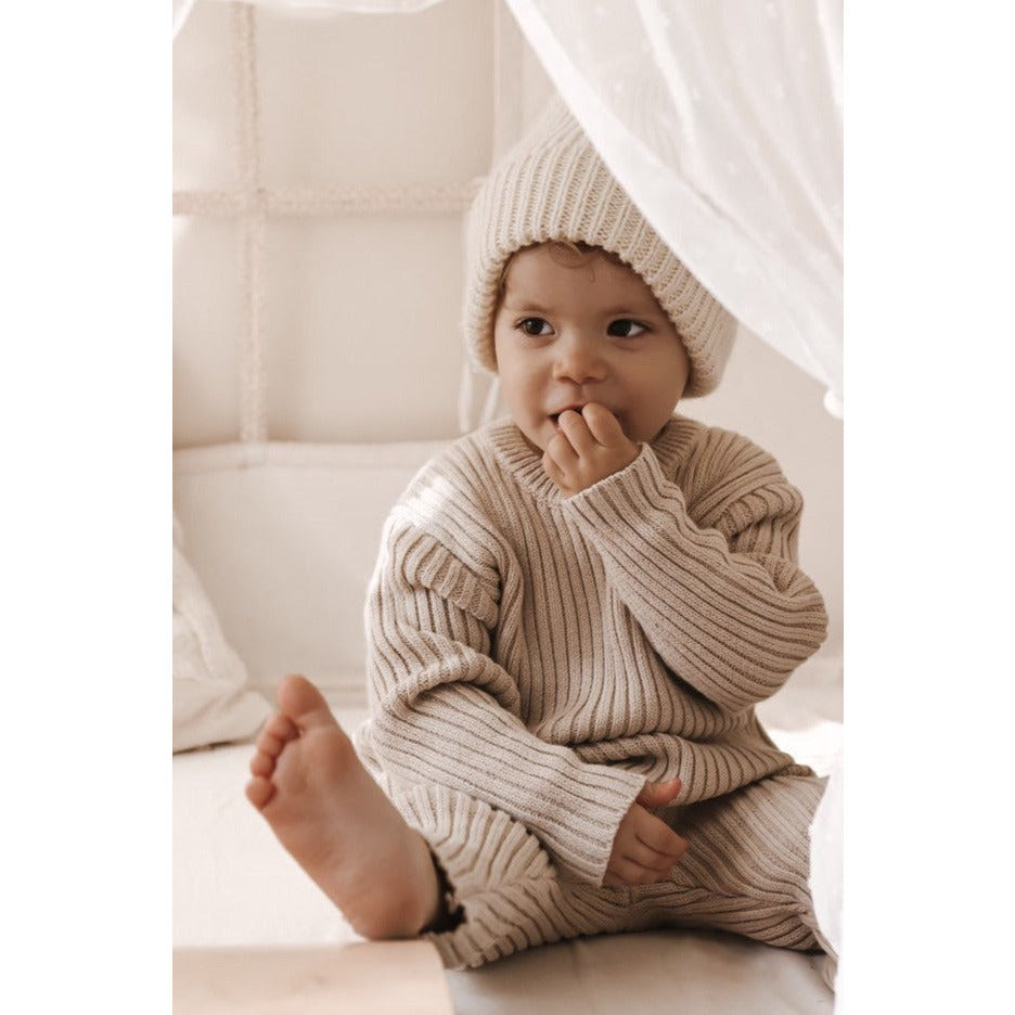 Chunky Rib Leggings - Beige