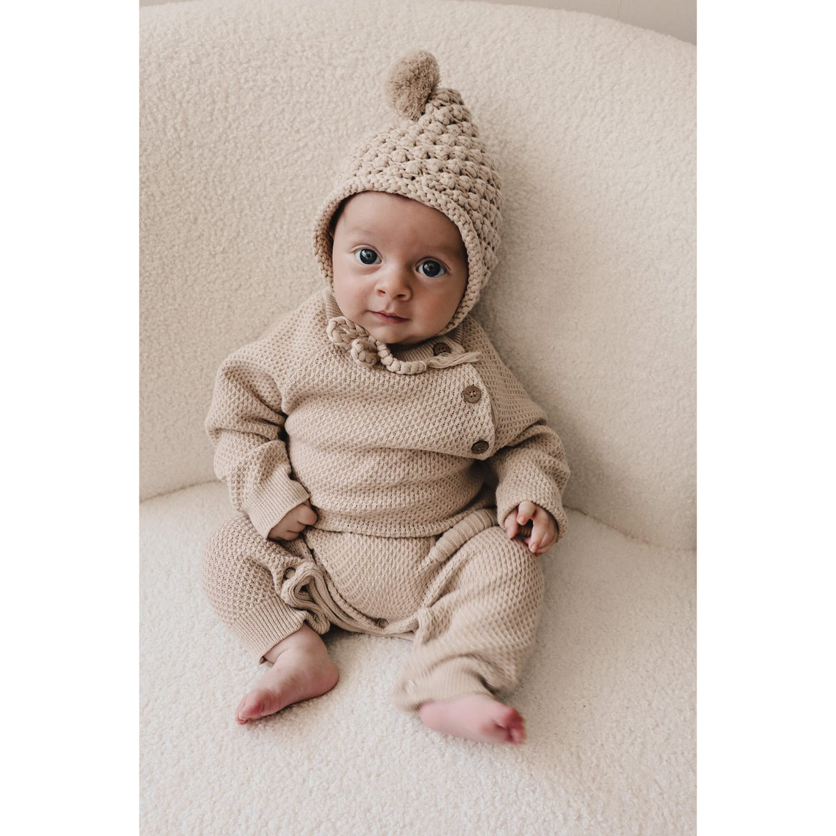 Rib Pocket Jumpsuit - Beige